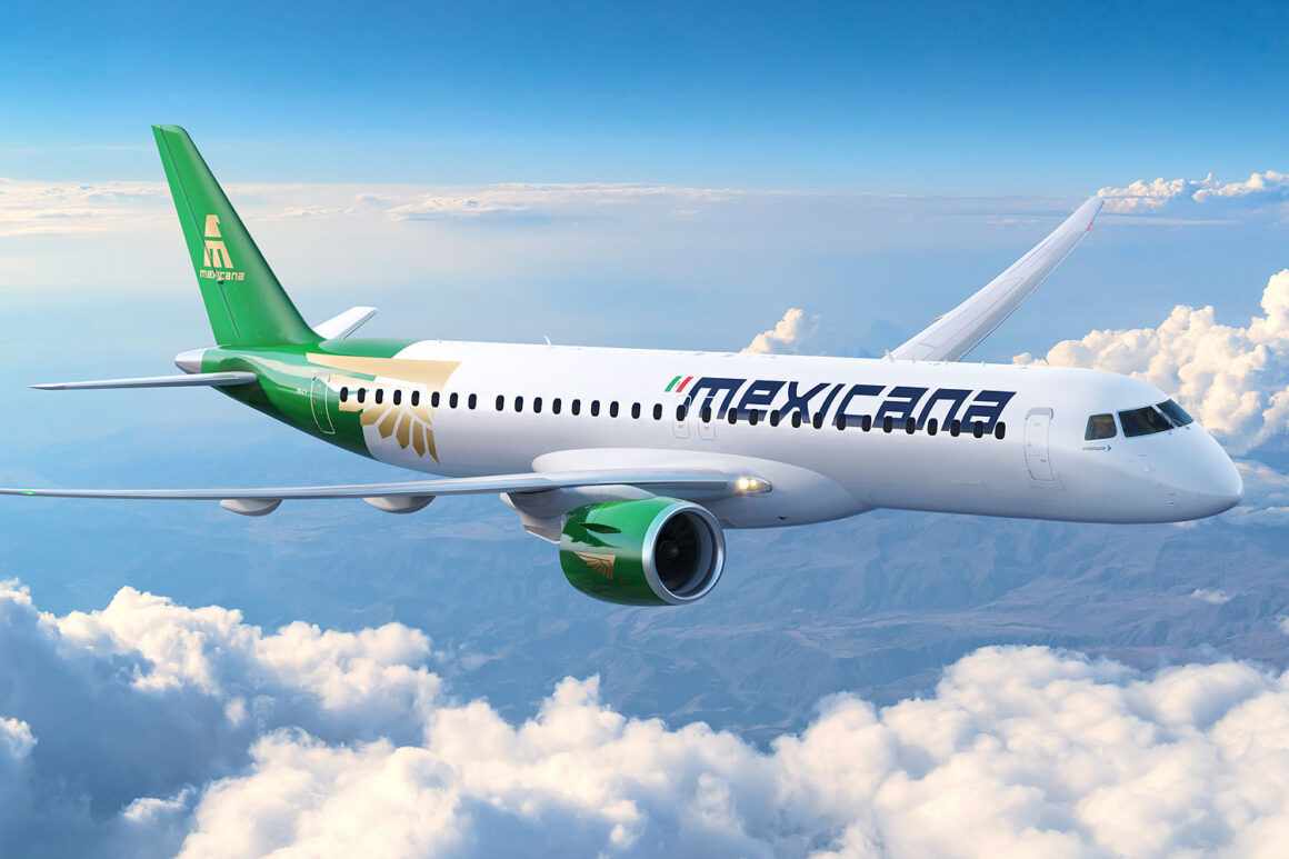 Embraer apresenta o jato E195 E2 para a Mexicana de Aviación Airway