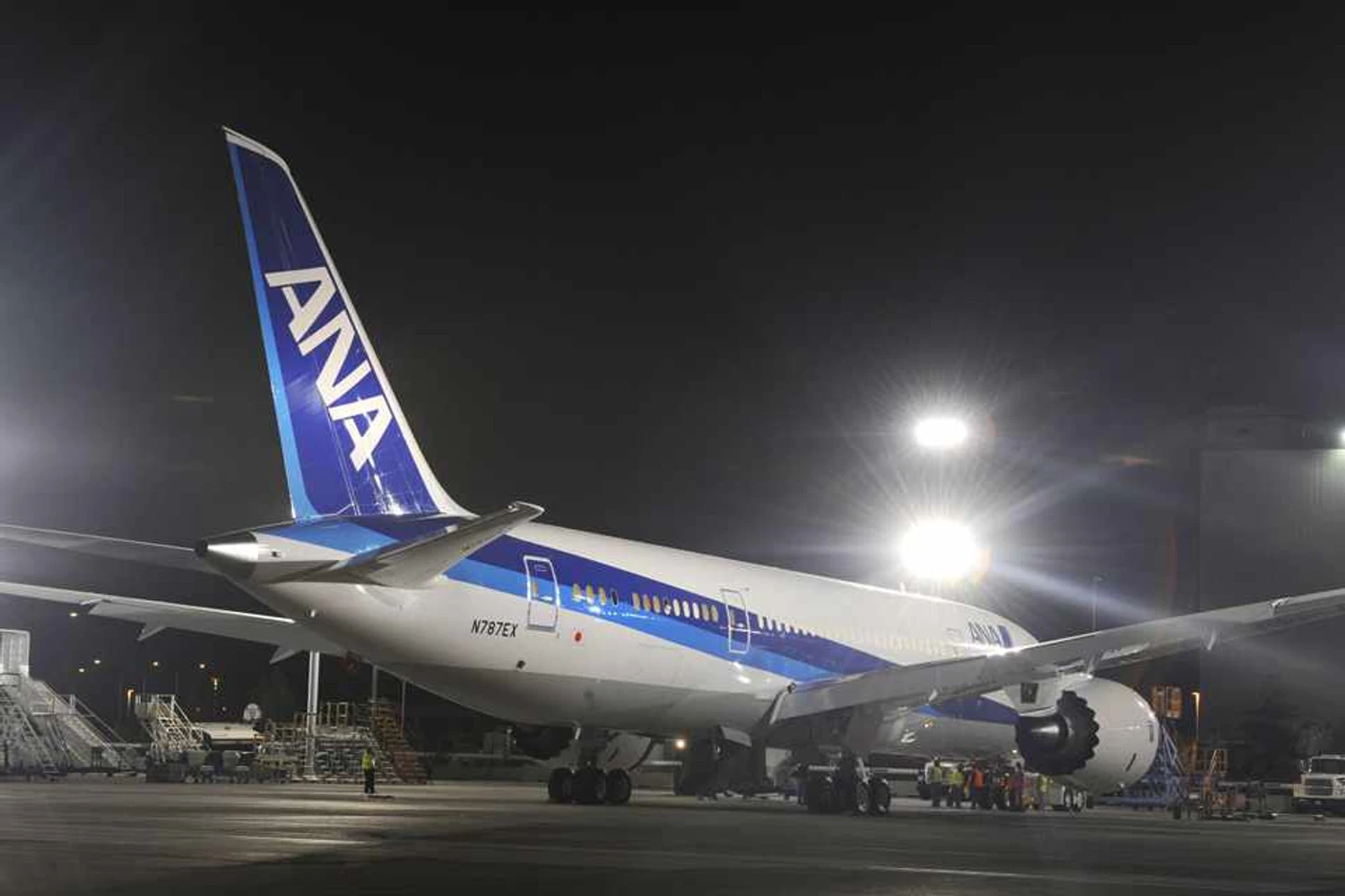 Boeing 787 ZA002 com a pintura da All Nippon Airways