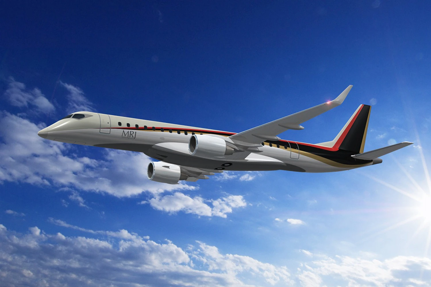O Mitsubishi MRJ 90 tem configurações semelhantes às do Embraer 190