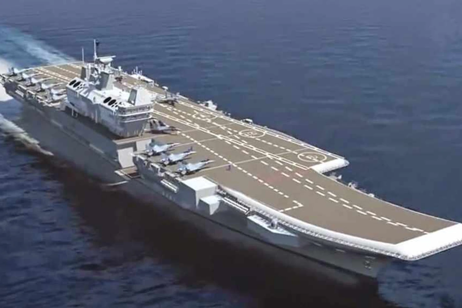 Maquete virtual do INS Vikrant (Foto - Marinha da Índia)
