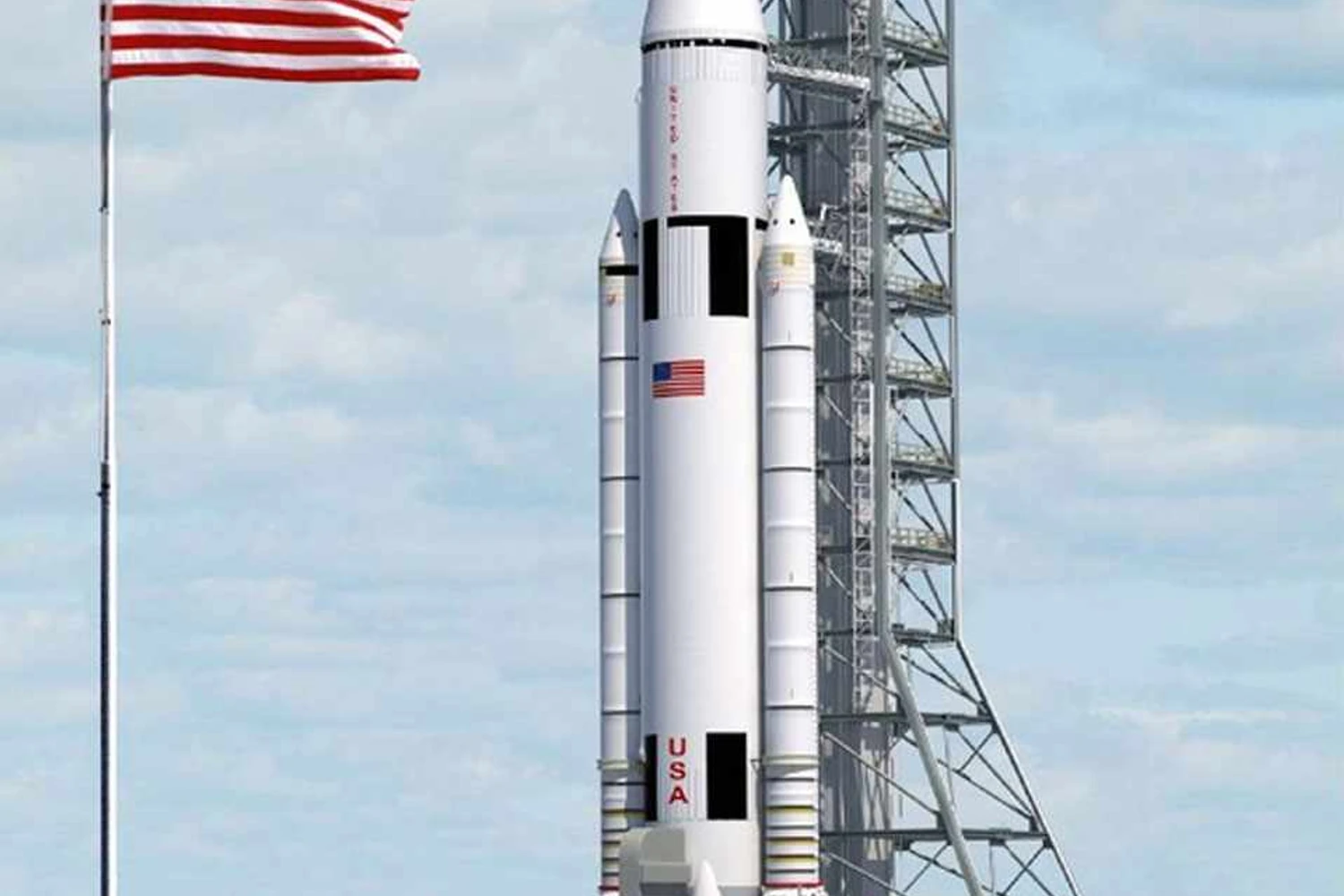 O SLS é uma evolução do foguete Saturn V que levou o homem a Lua (Imagem - NASA)