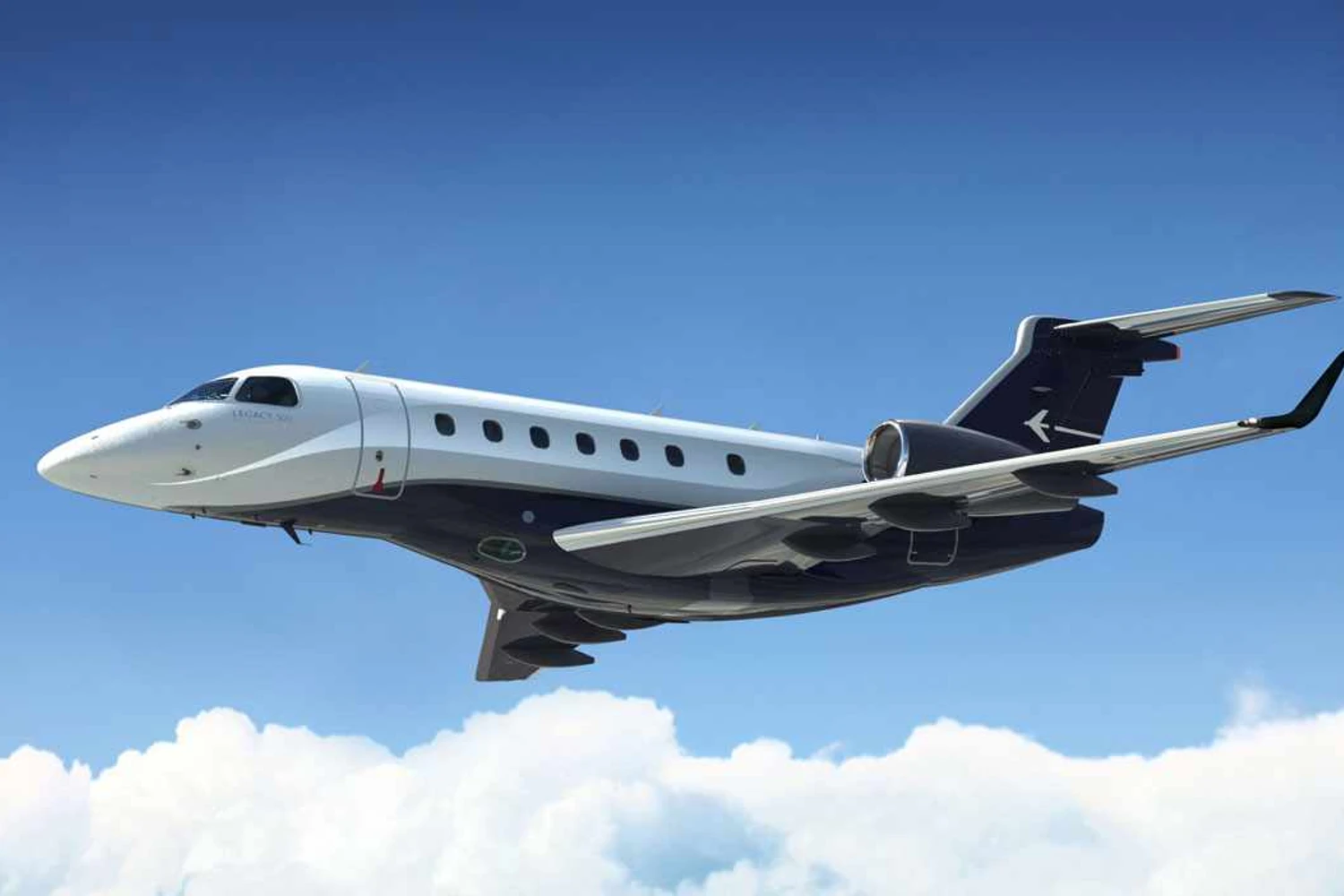 O Legacy 500 pode voar a velocidade máxima de até 1.016 km/h (Foto - Embraer)
