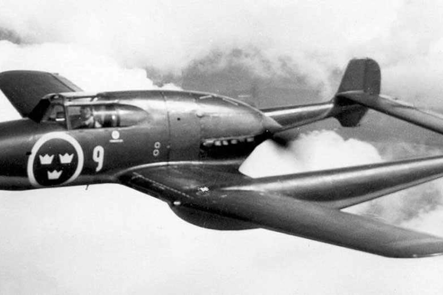 O Saab 21 foi um dos caças com design mais diferentes na época da Segunda Guerra Mundial