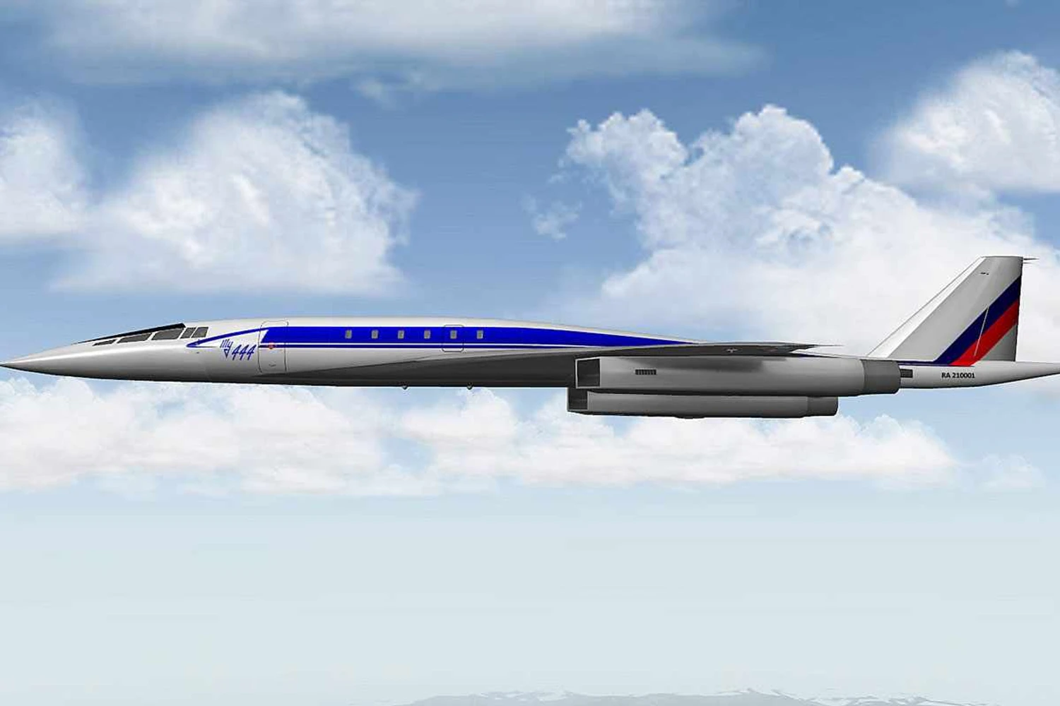 O Tu-444 foi uma tentativa de reeditar o Tu-144, mas em menor escala (Tupolev)