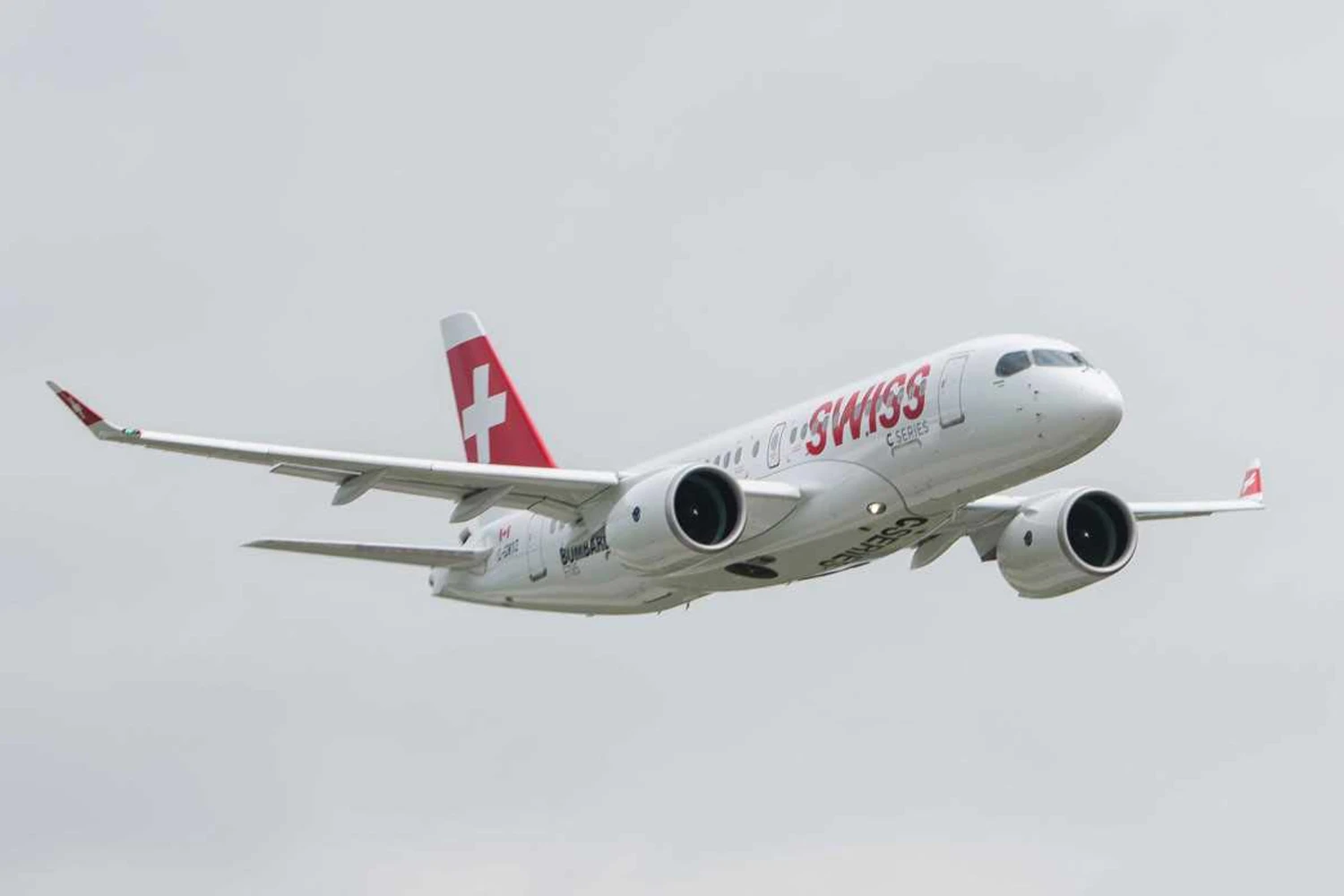 A Swiss foi a primeira cliente do CS100, hoje A220-100 (Divulgação)