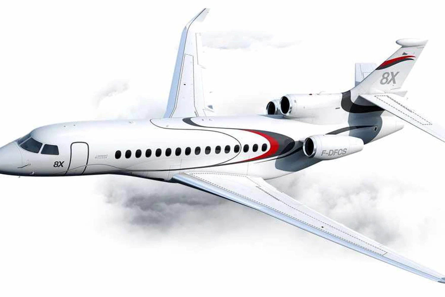 O Dassault Falcon 8X é um dos jatos executivos mais caros do mundo (Divulgação)