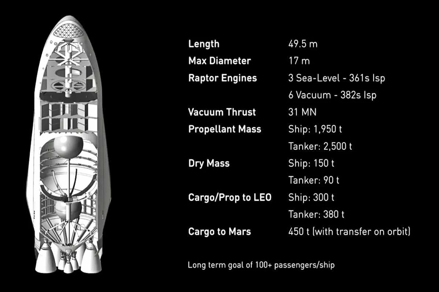 Musk acredita que ela poderá transportar de 100 a 200 passageiros por viagem