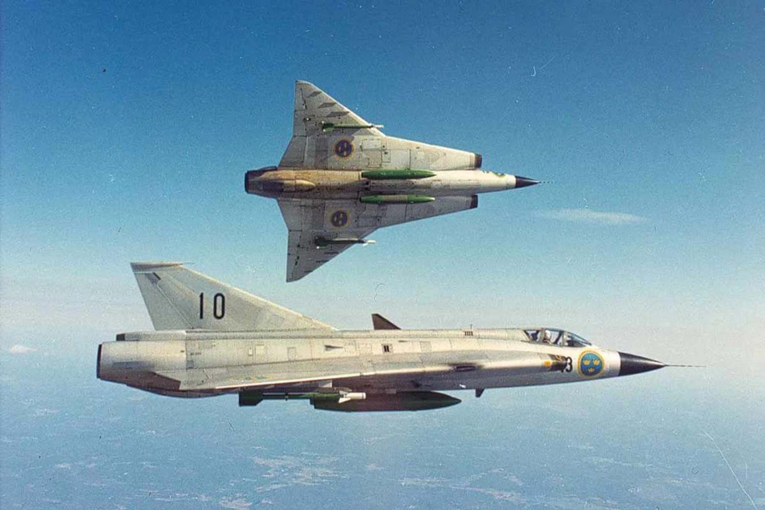Em quase 40 anos de operação, a força aérea sueca operou mais de 500 Draken (SAAB)