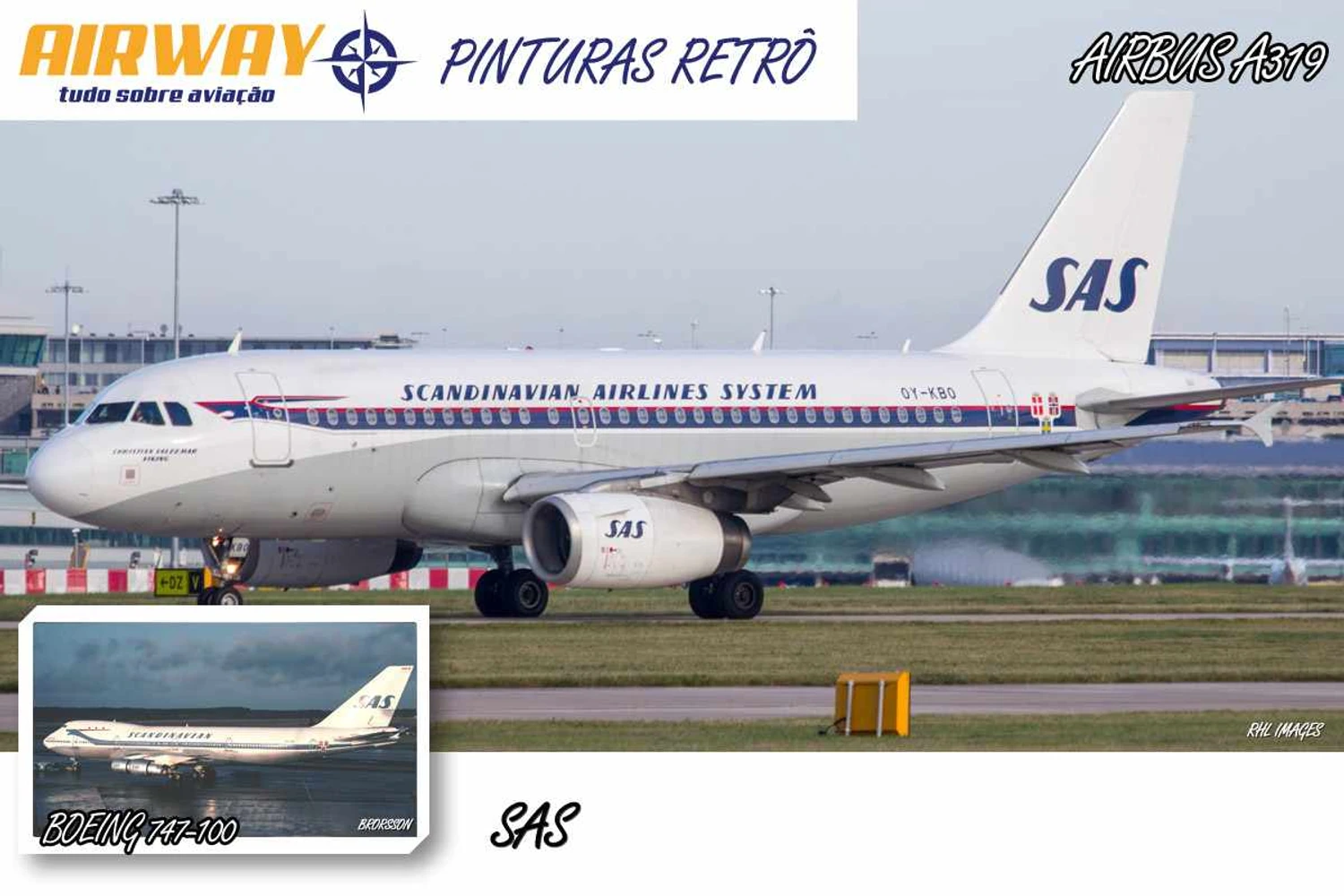 A Scandinavian Airways System com um A319 'vintage'
