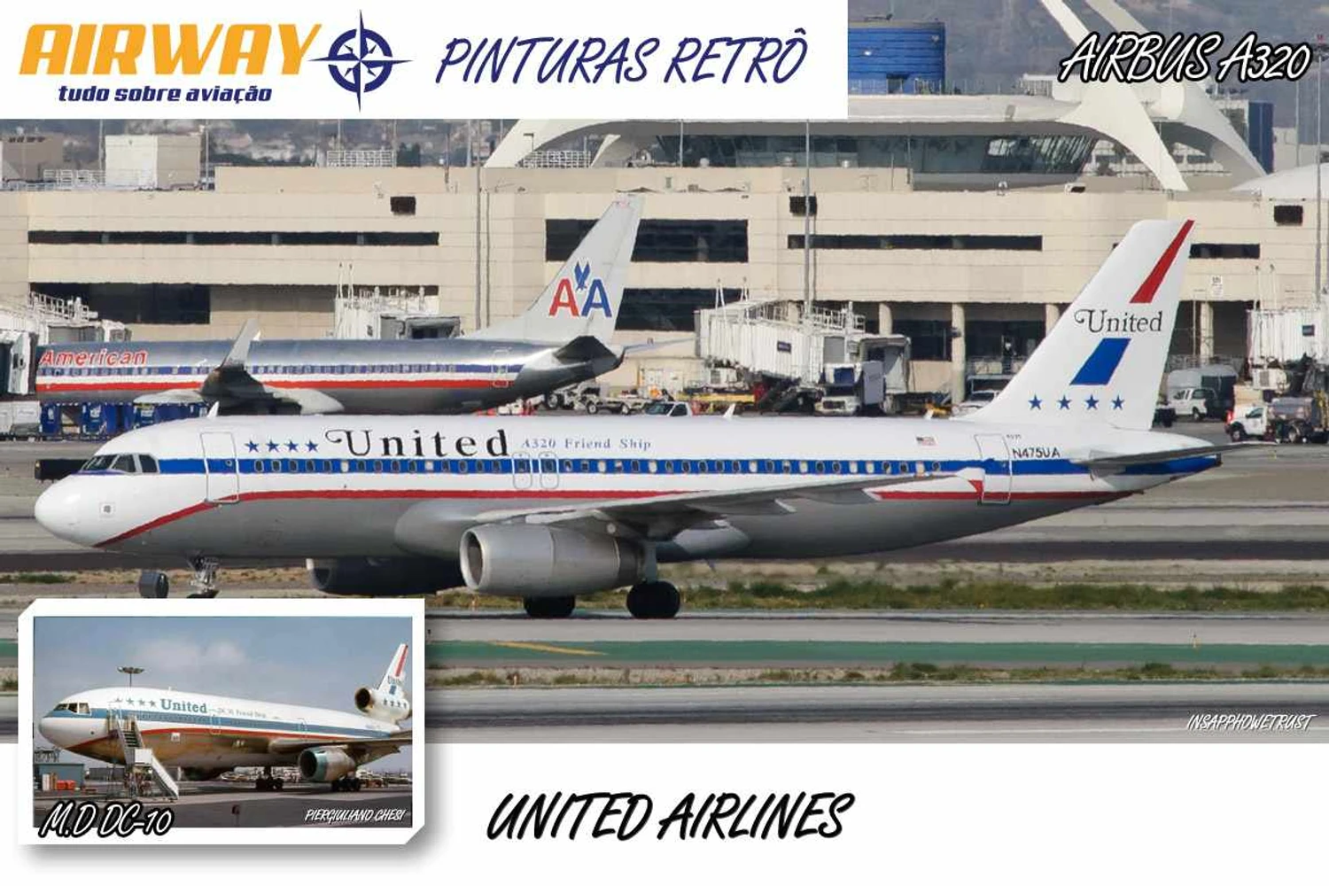 A United pintou um 737 com um esquema do começo da década de 70