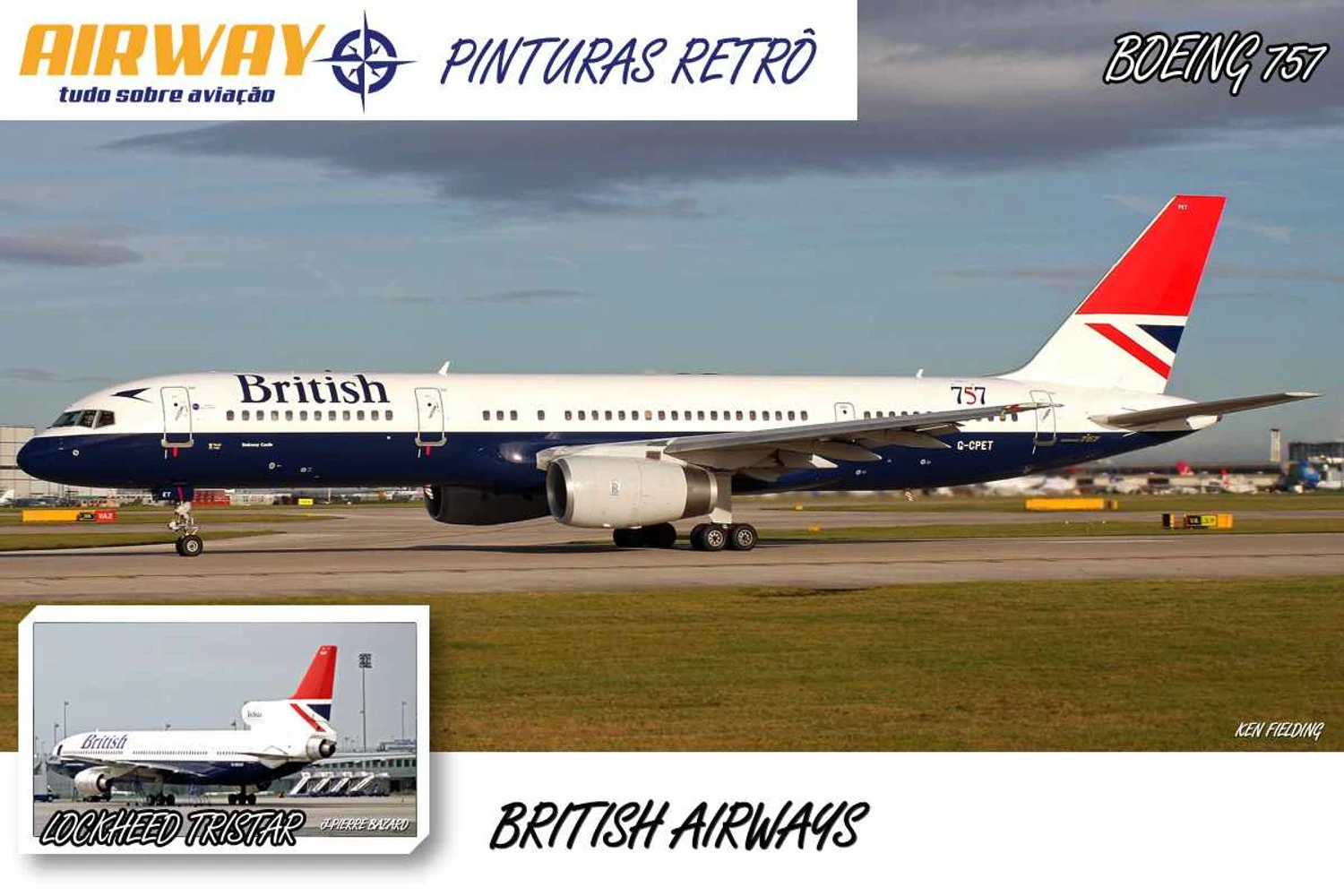 Boeing 757 da BA em 2010 com visual dos anos 70