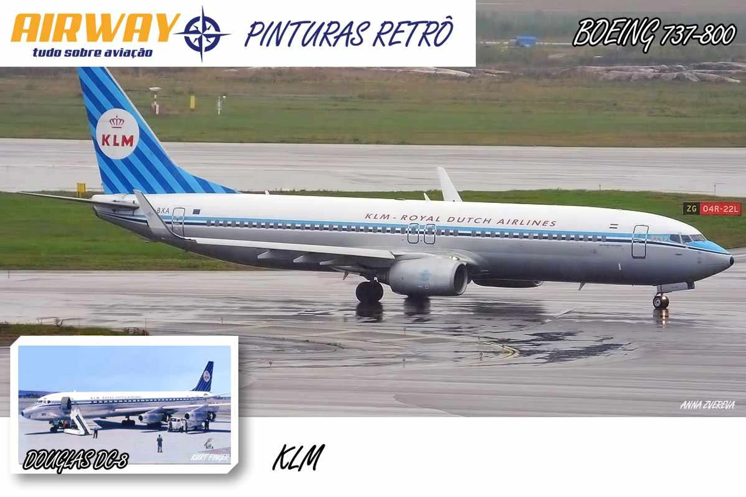 Nada do azul chamativo: a KLM usava um estilo bem discreto antes