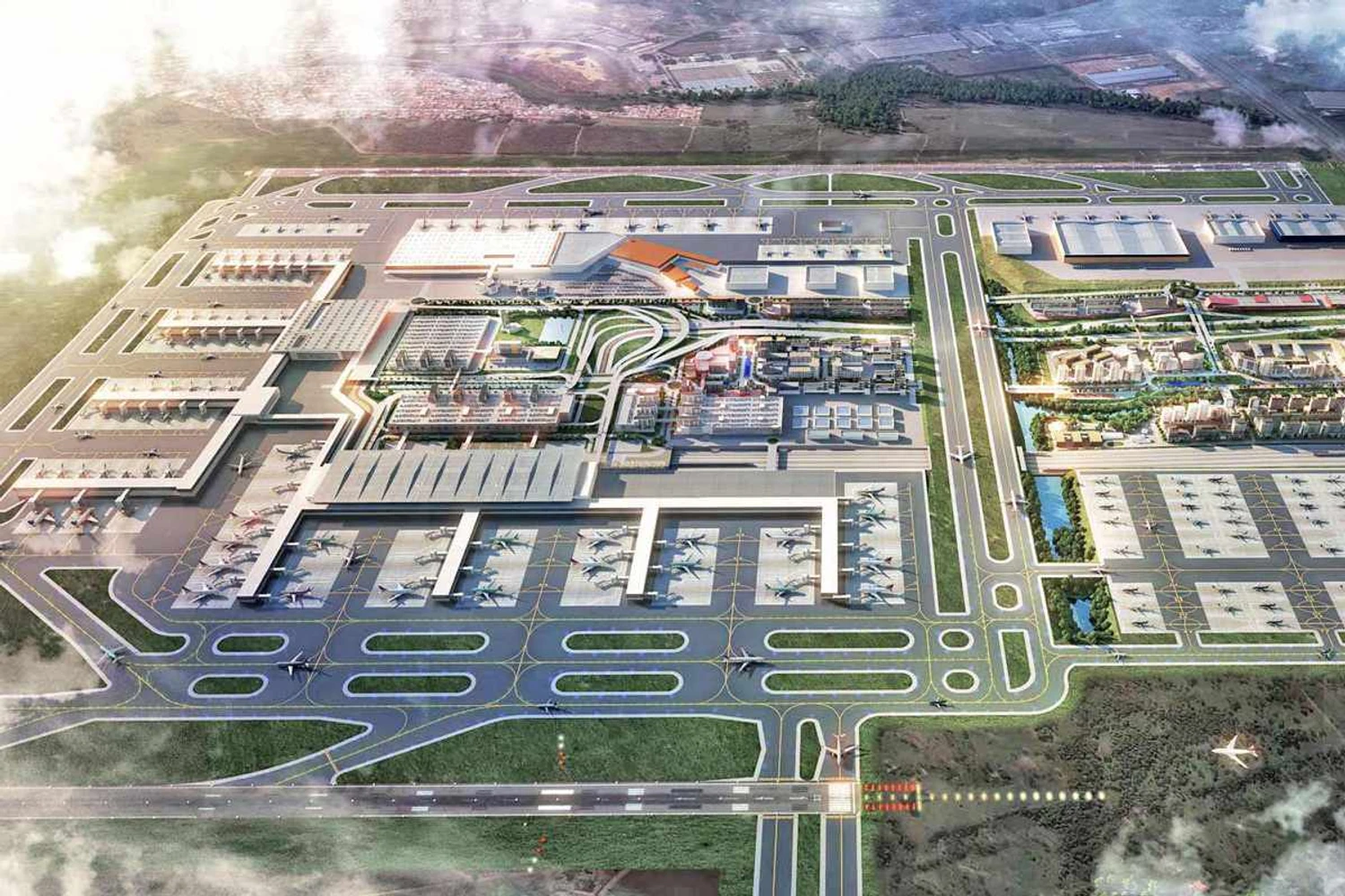 O “aeroporto cidade” imaginado pela concessionária: muito distante da realidade