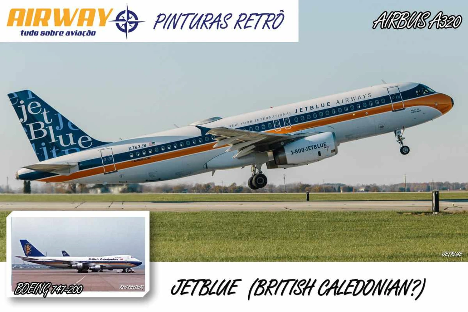 Retrô da JetBlue? Pois é, até a nova companhia aérea entrou na brincadeira com um estilo que lembrou a British Caledonian