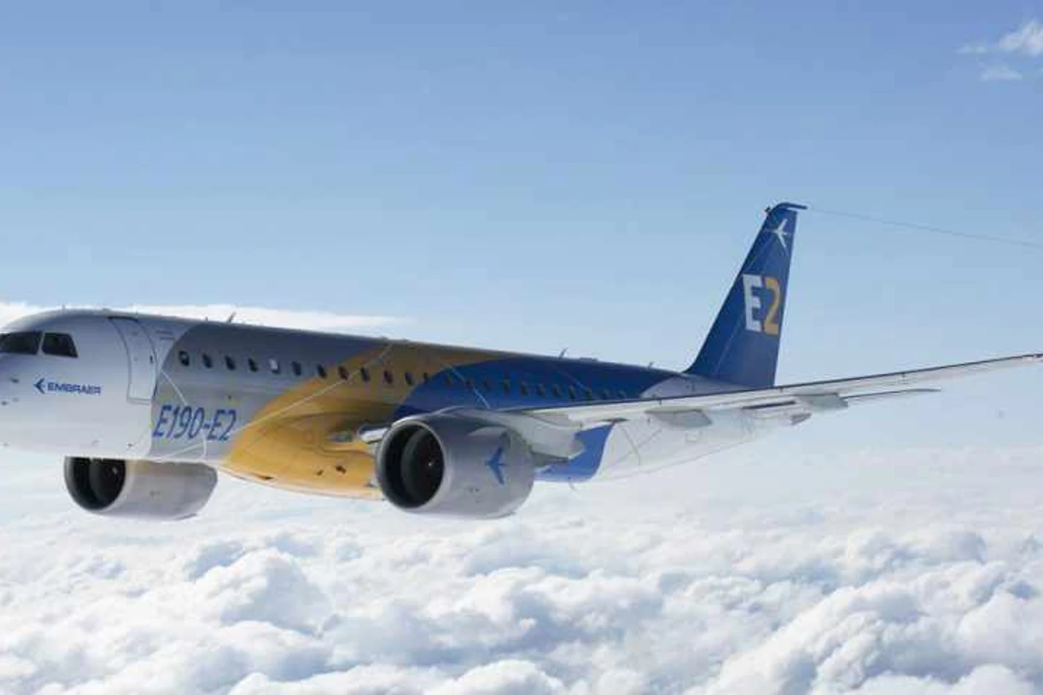 O primeiro voo do E190-E2 foi realizado em maio de 2016 (Embraer)