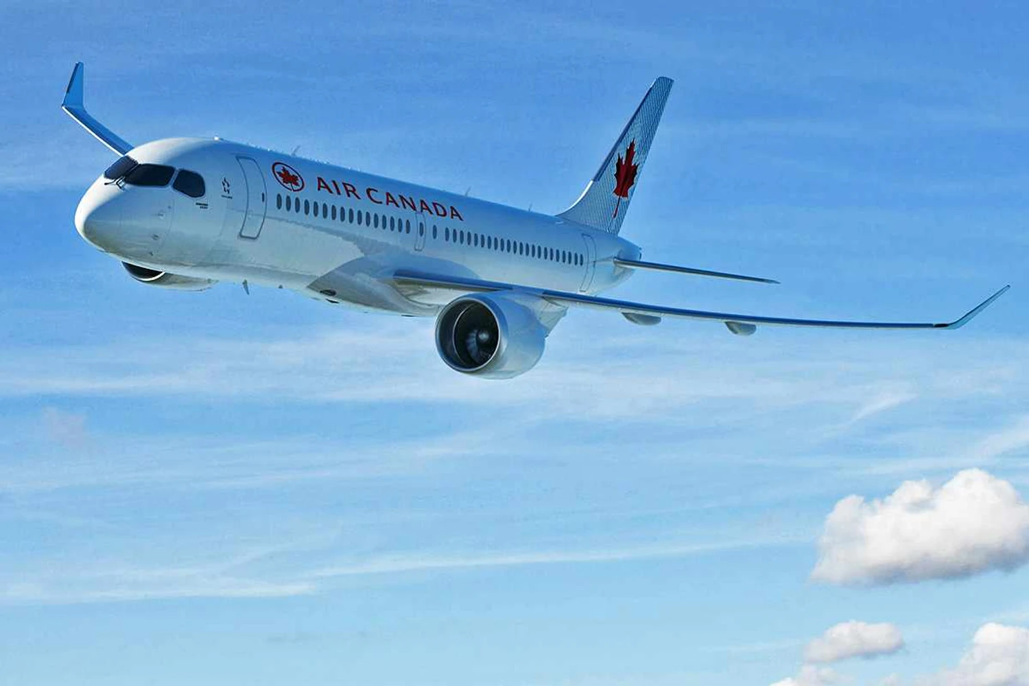 Projeção do CS300 nas cores da Air Canada (Bombardier)
