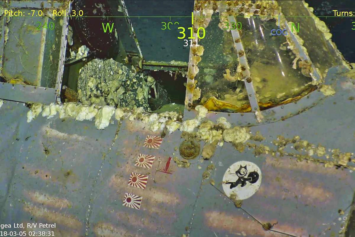 Caça Grumman F4F Wildcat com várias vitórias anotadas na fuselagem (Paul Allen)