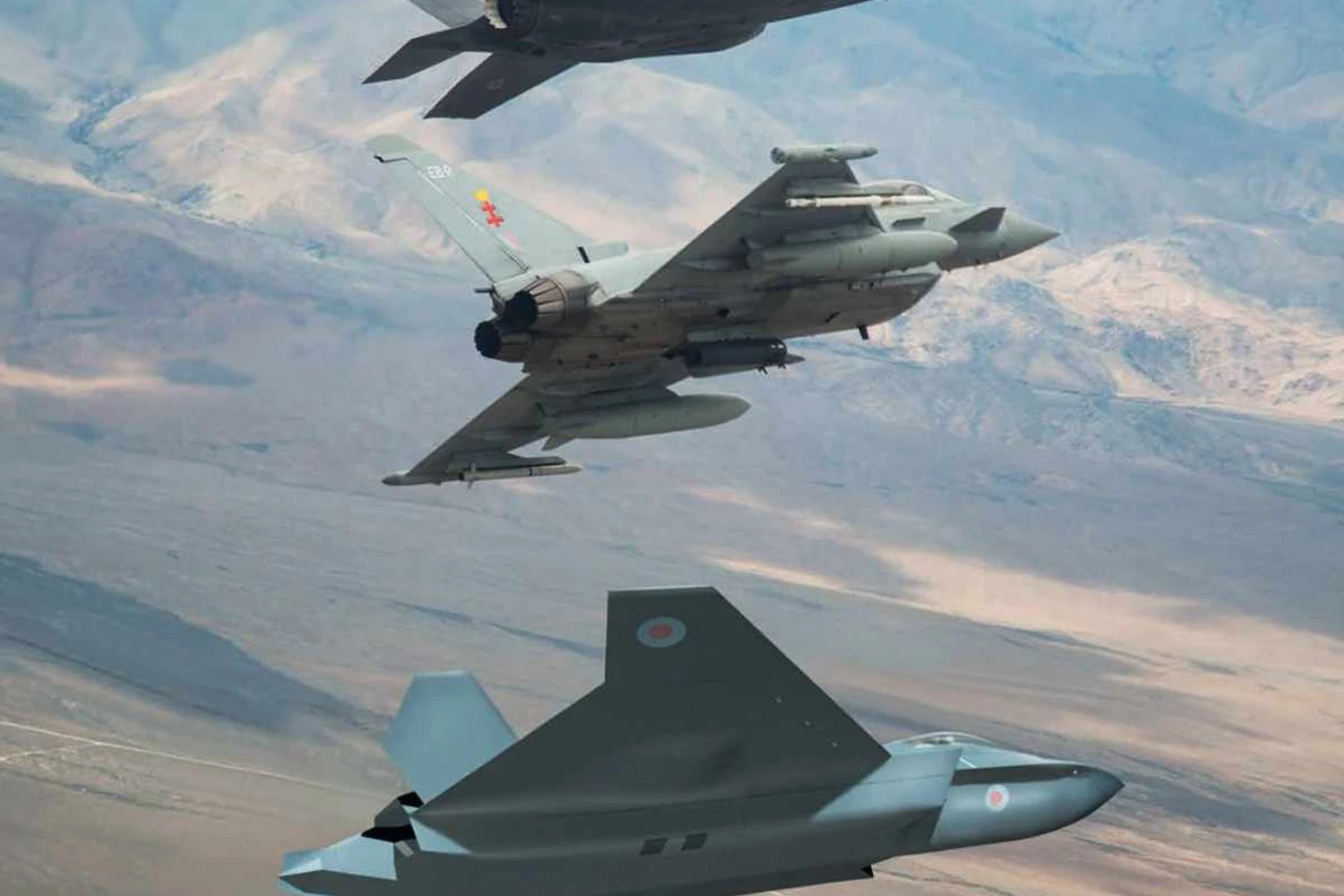 O Tempest ao lado do Typhoon e do F-35 (BAe)