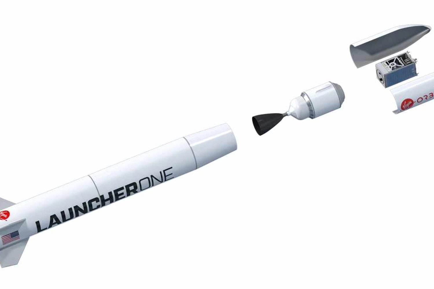 O foguete LaucherOne tem cerca de 16 metros de comprimento (Virgin Orbit)