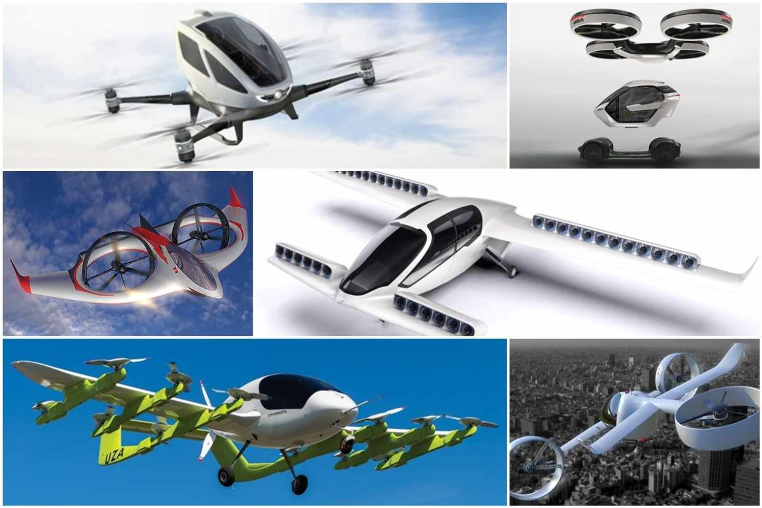 10 drones de passageiros que mudarão o transporte urbano