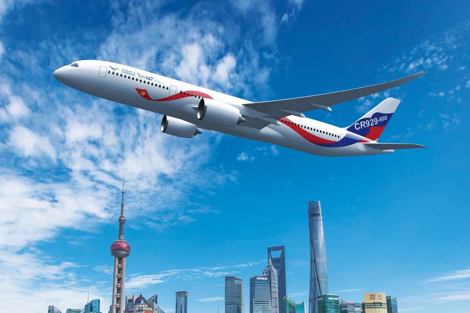 O jato sino-russo CR929: parceria com italianos pode abrir portas para o widebody (COMAC)