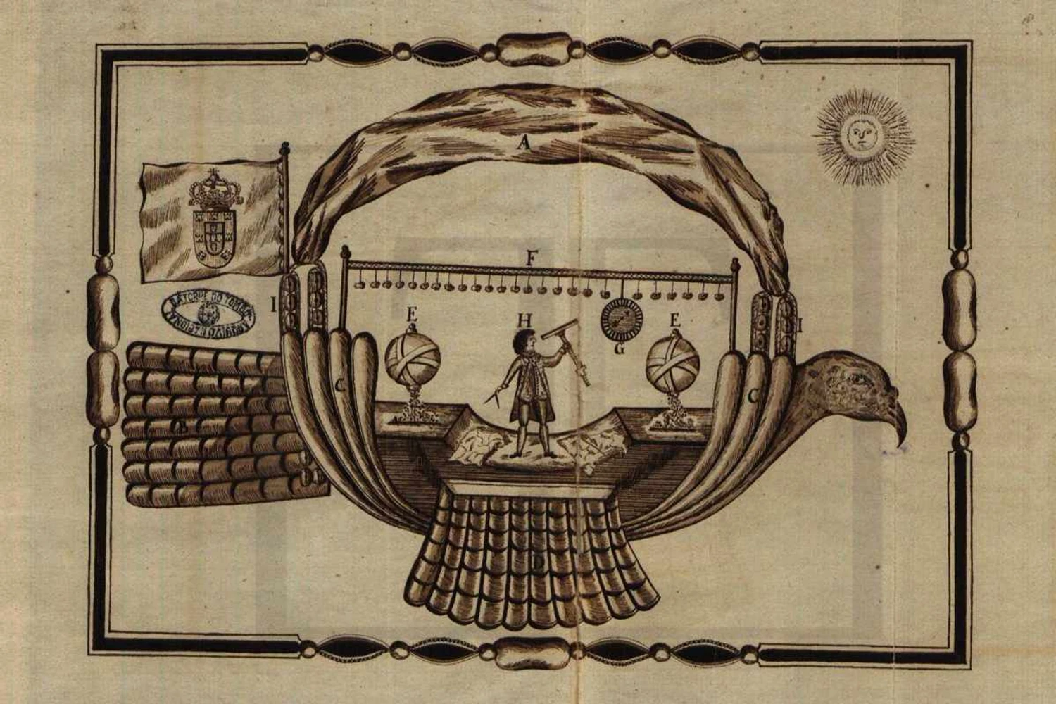 Desenho "original" do Passarola, criado para despistar curiosos (Arquivo Nacional - Torre do Tombo)