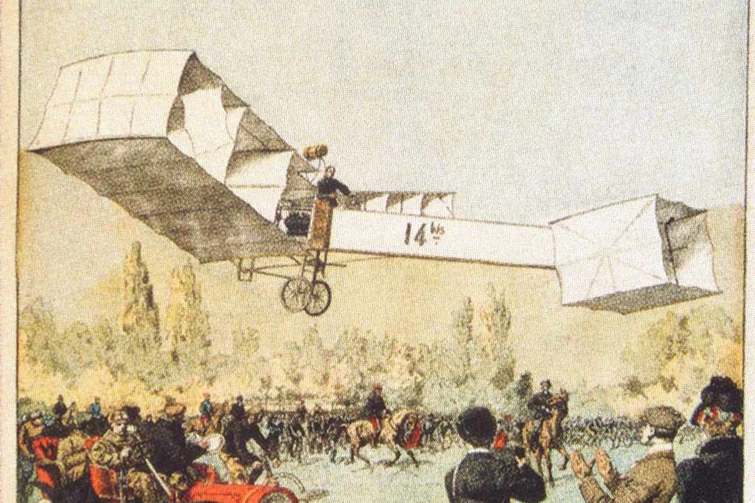 O primeiro voo do 14-bis teve ampla cobertura da imprensa, enquanto os irmãos Wright "escondiam" seu avião