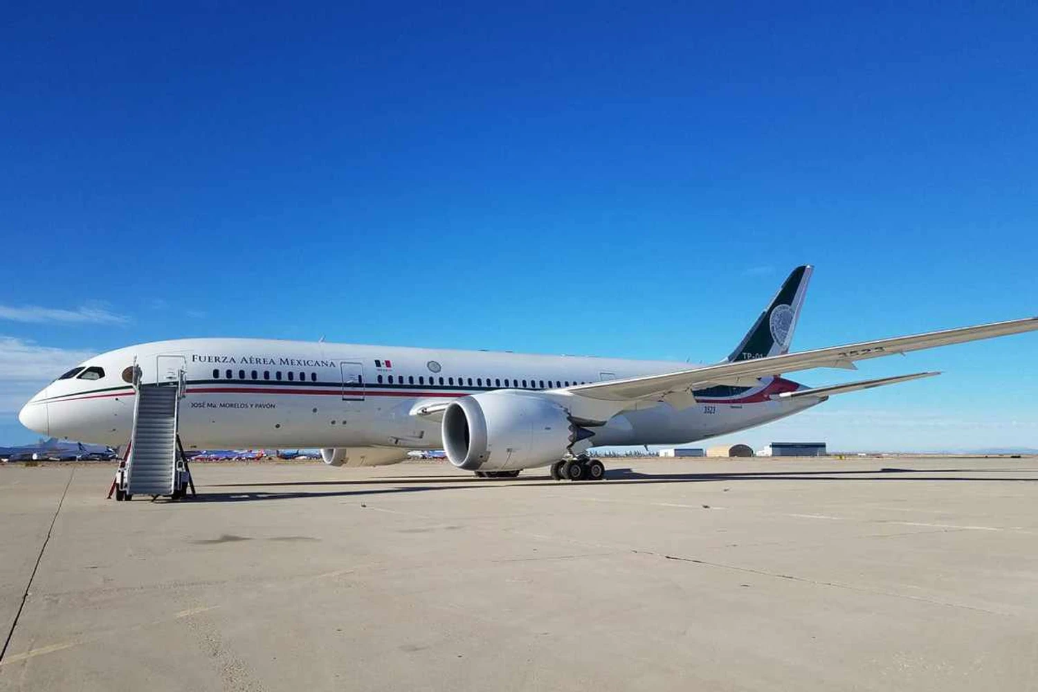 Caso único no mundo, Boeing 787 presidencial mexicano foi colocada à venda pelo atual presidente (City of Victorville/Twitter)