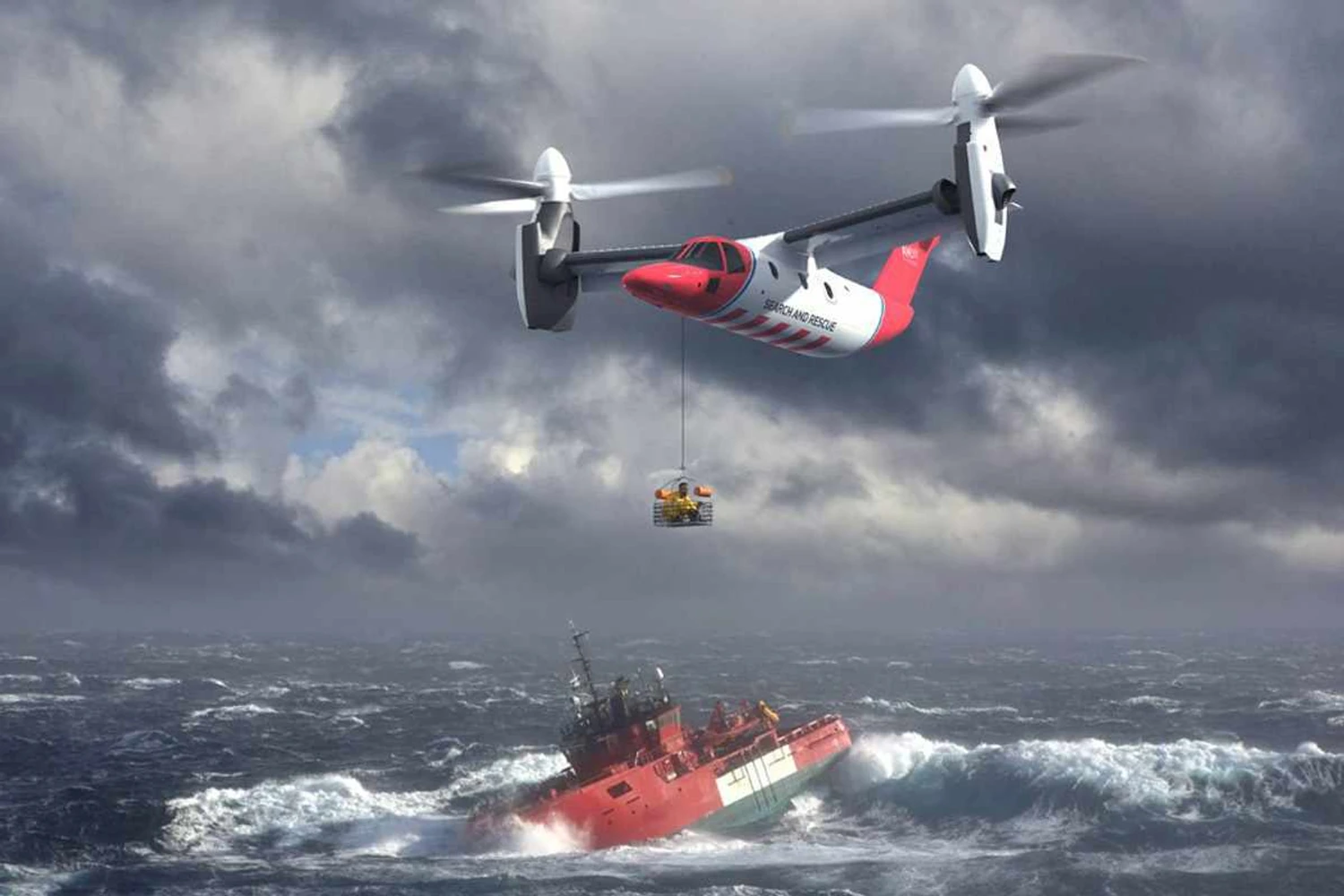 Outra função do tilt-rotor é a busca e salvamento