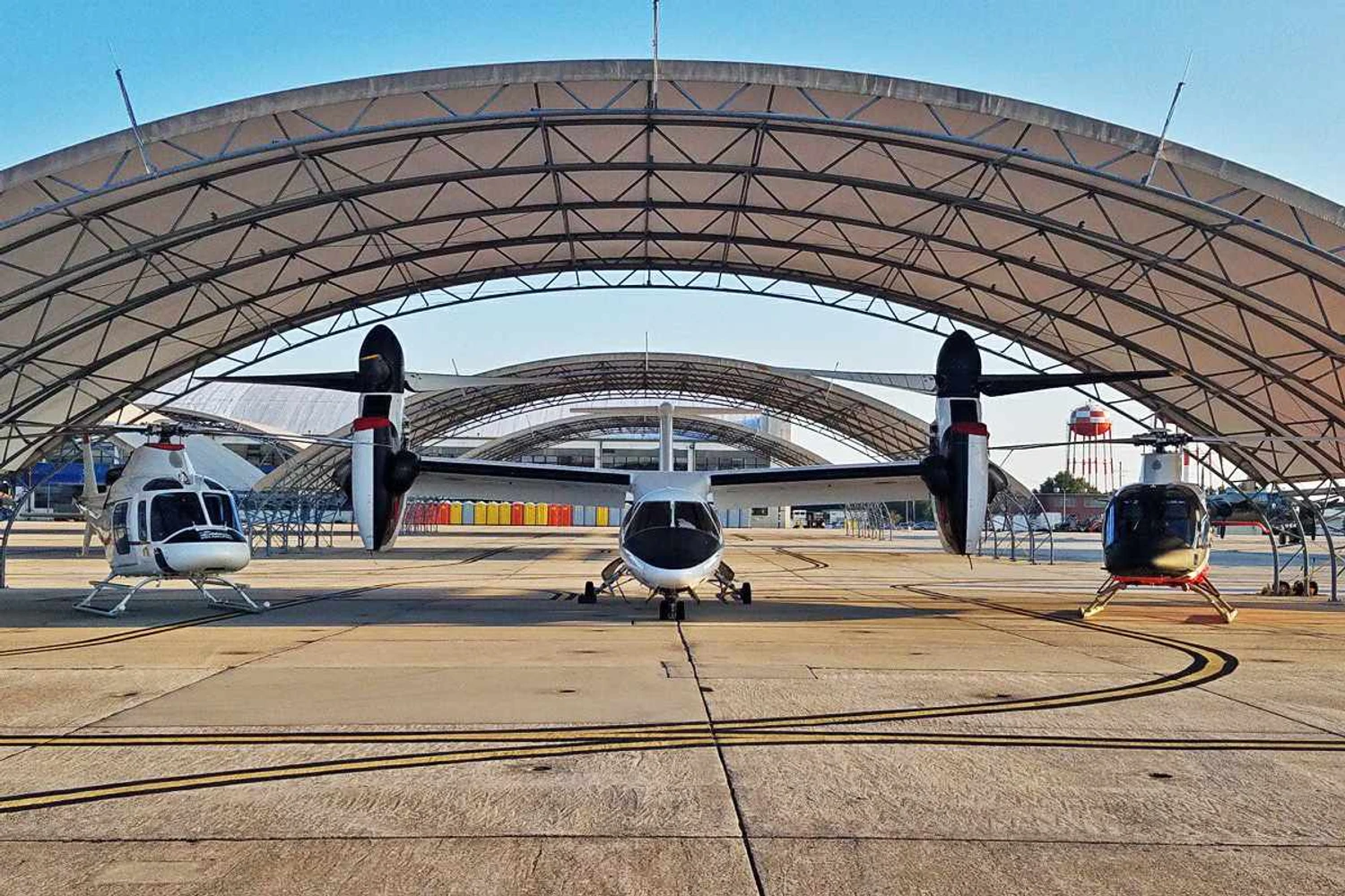 The AW609 takes up more space than a helicopter in the ground. (Leonardo)