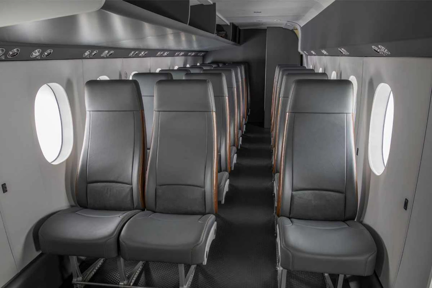 A cabine de passageiros do SkyCourier: capacidade para 19 lugares
