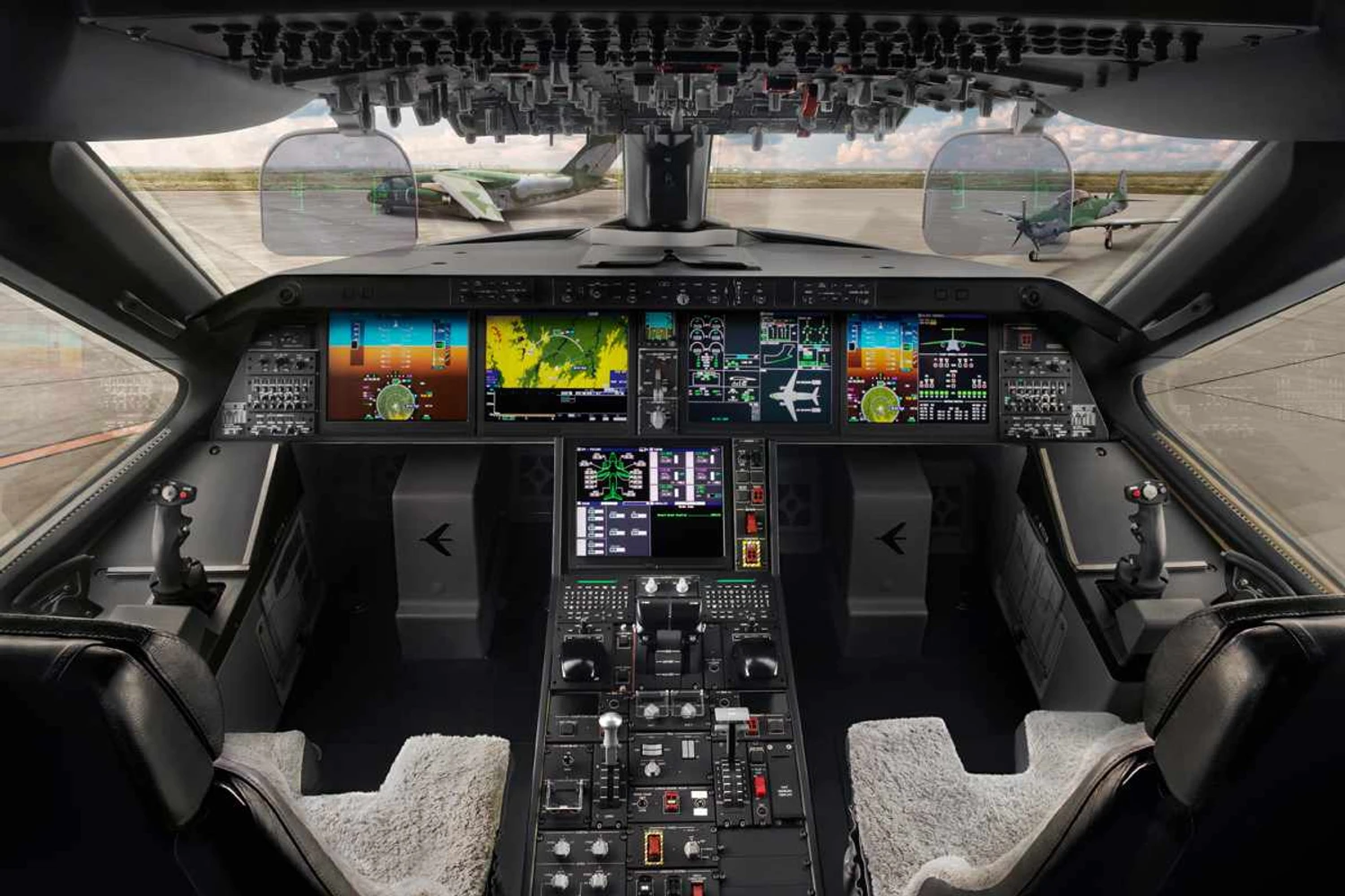 O KC-390 é equipado com sistemas de controla 100% computadores (Embraer)