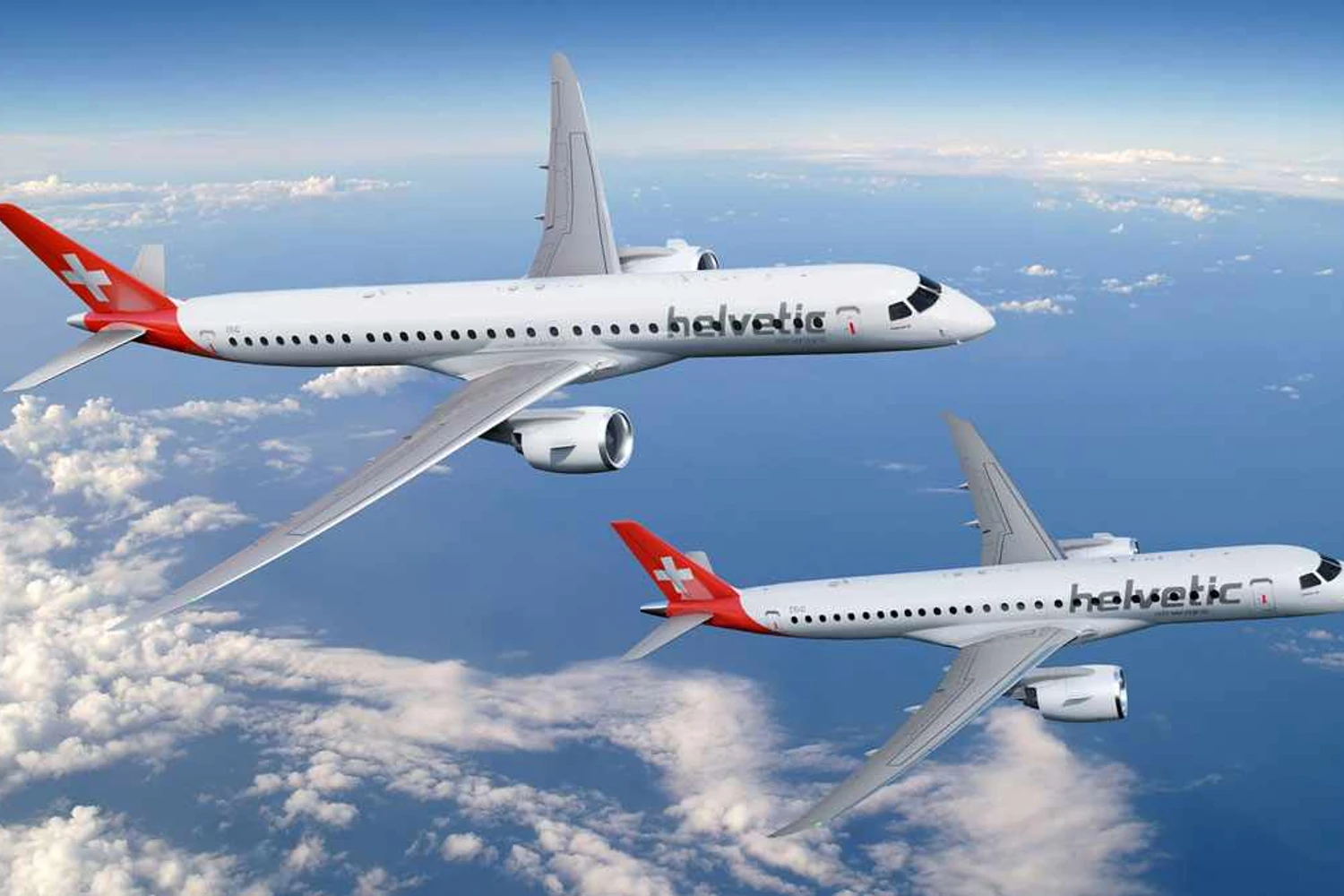 A Helvetic comprou 12 E190-E2 e tem  mais 12 aviões com opção para o E195-E2 (Divulgação)