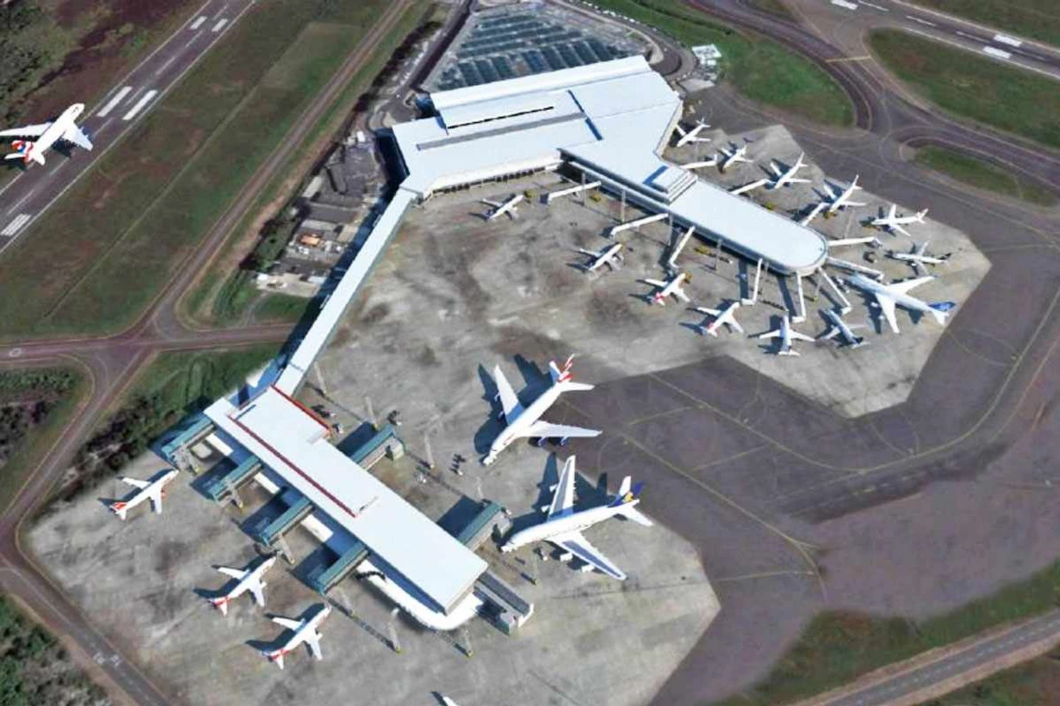Como ficará o novo píer (abaixo): ampliação de 10 milhões para 15 milhões na capacidade do Aeroporto de Salvador