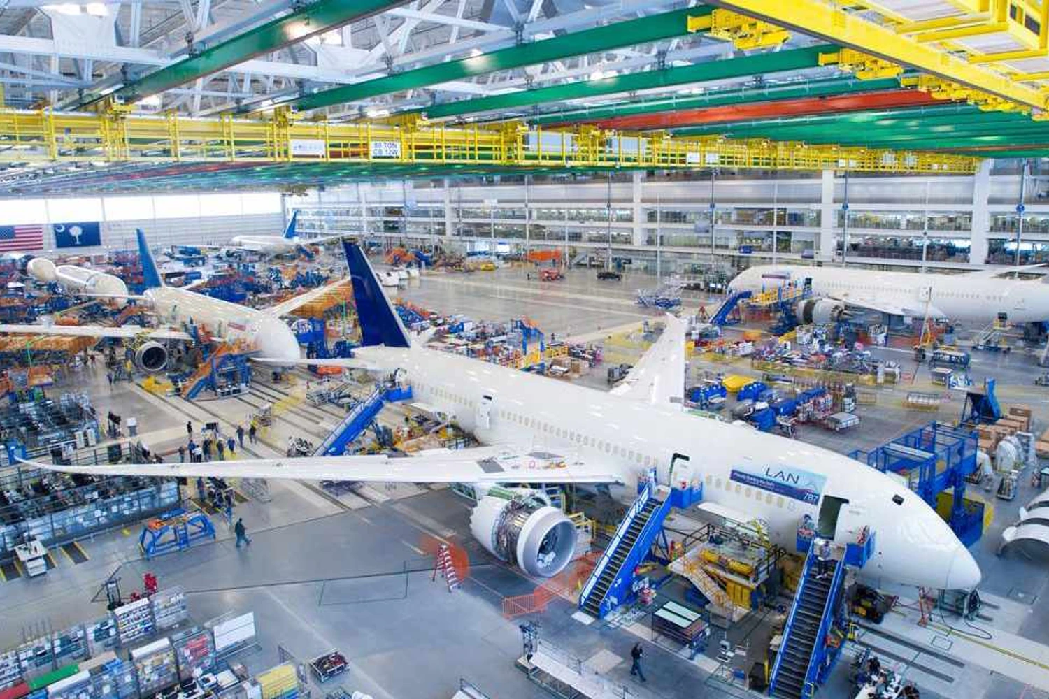 A unidade da Boeing em North Charleston concentra a linha de montagem final do 787 (Boeing)