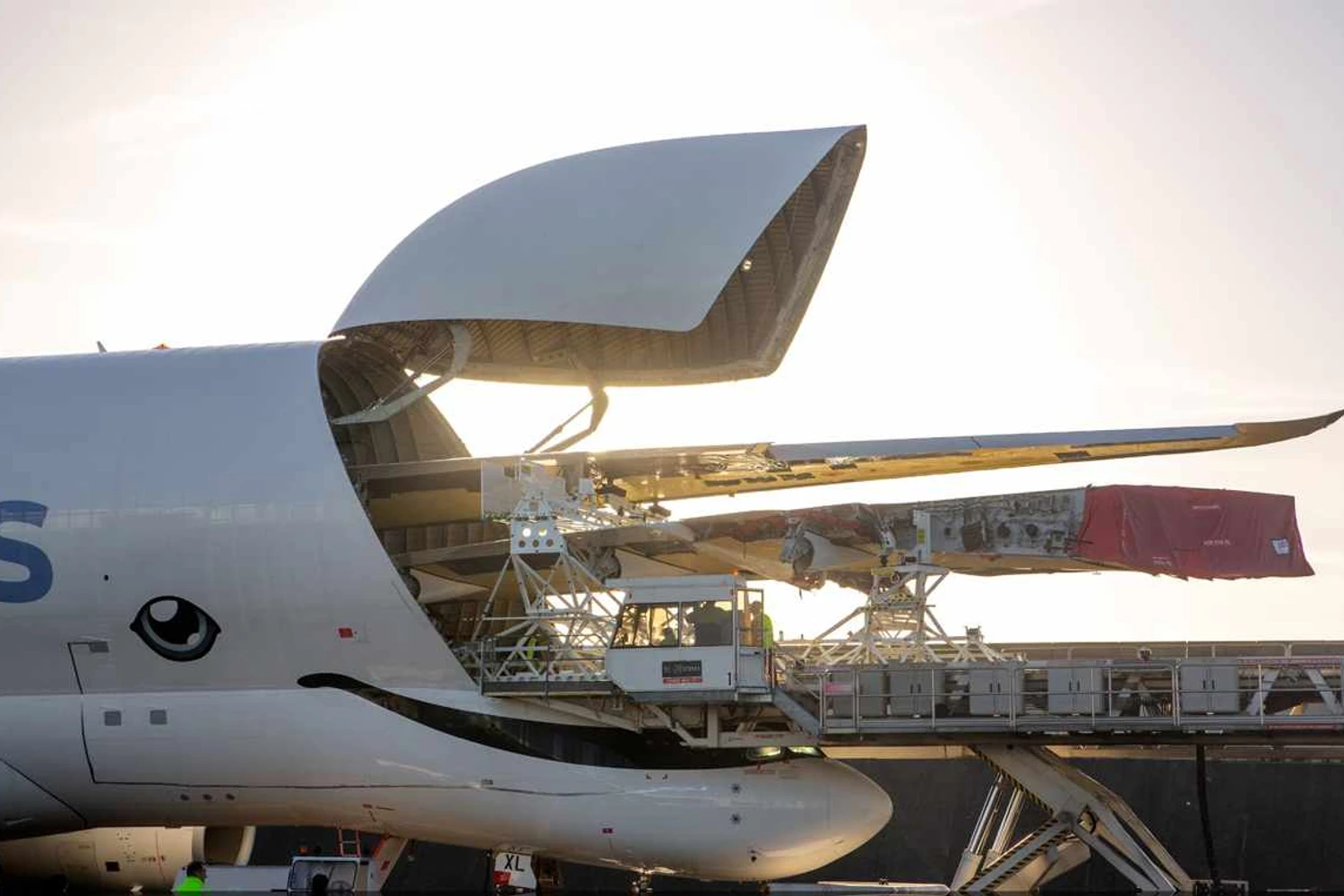 O Beluga tem espaço para transportar duas asas do A350 (Airbus)
