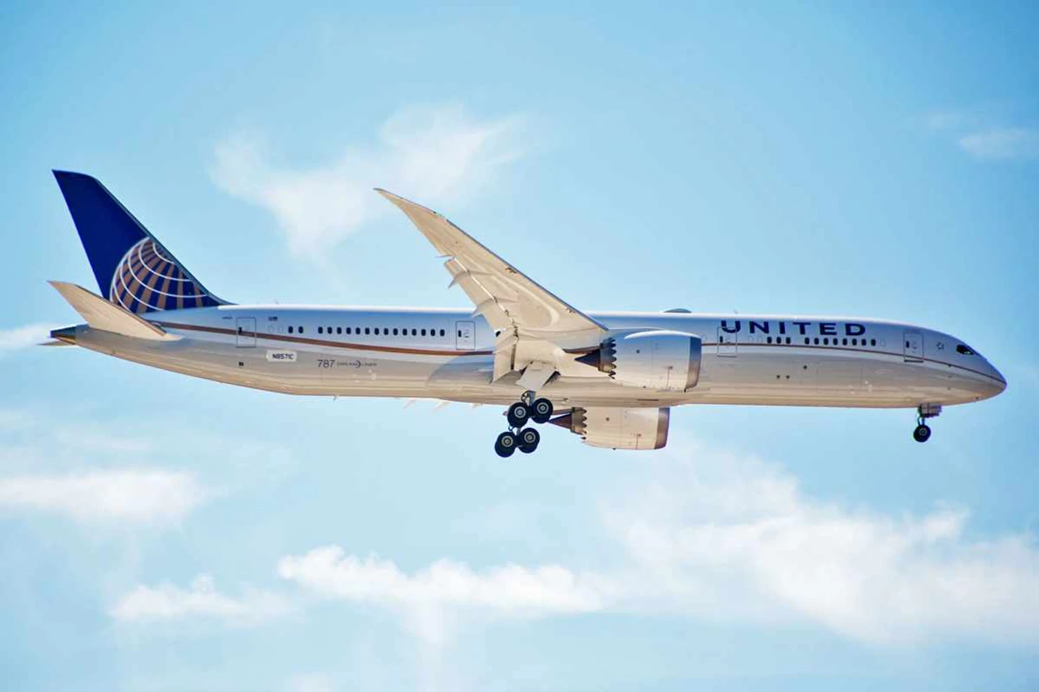 Boeing 787-9 da United: companhia vai utilizar o Dreamliner na rota entre S&atilde;o Paulo e Chicago em 2020 (North Charleston)