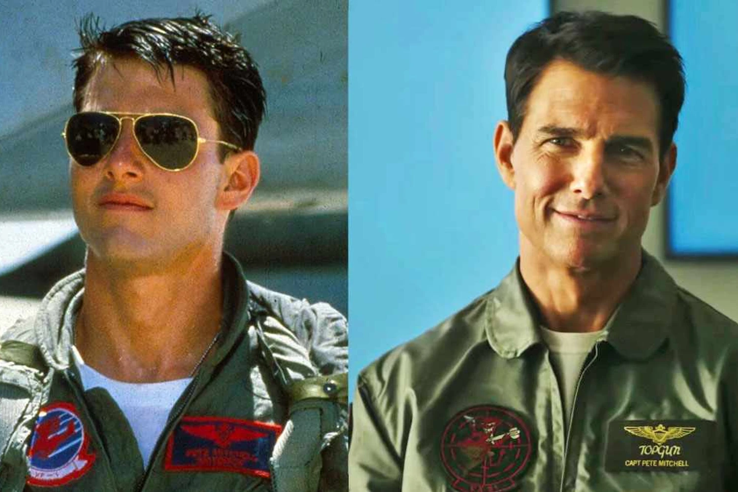 "Maverick" em 1986 e no novo filme: de tenente para capitão em 34 anos (Paramount)