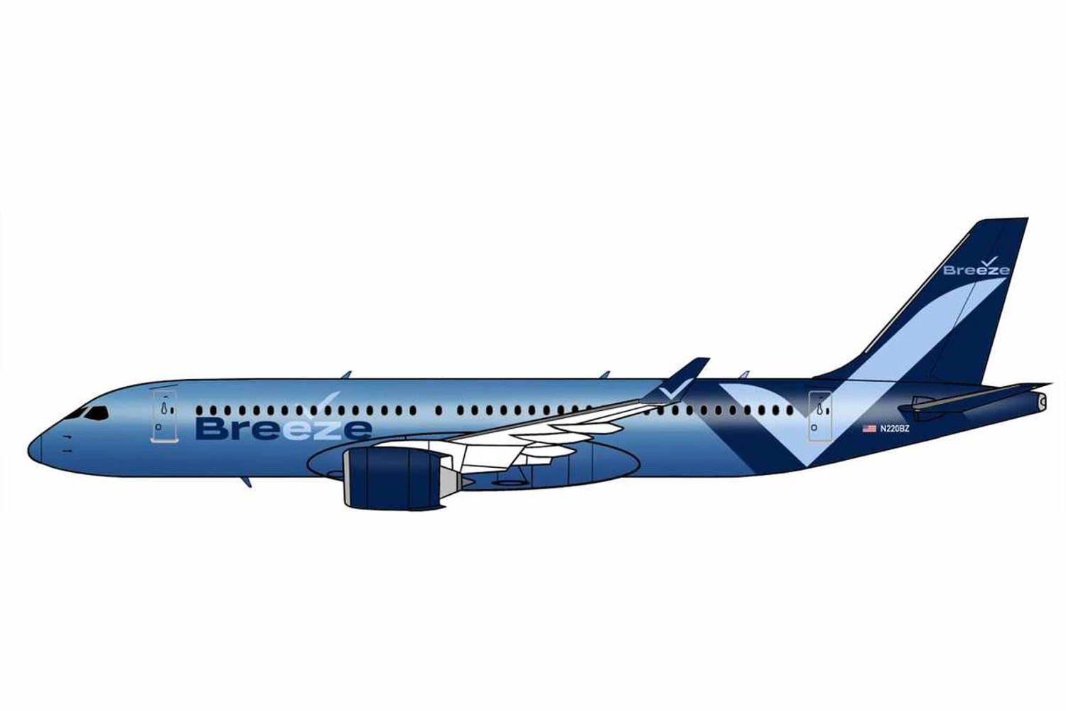 The first Airbus A220-300 will be delivered in 2021 (Breeze)