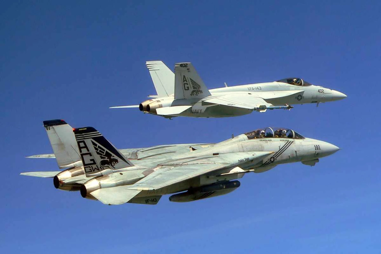0 F-14 e o F/A-18 (USN)