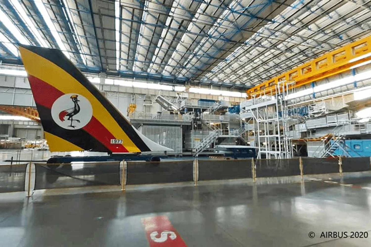 O estabilizador vertical do primeiro A330-800neo da Uganda (Airbus)