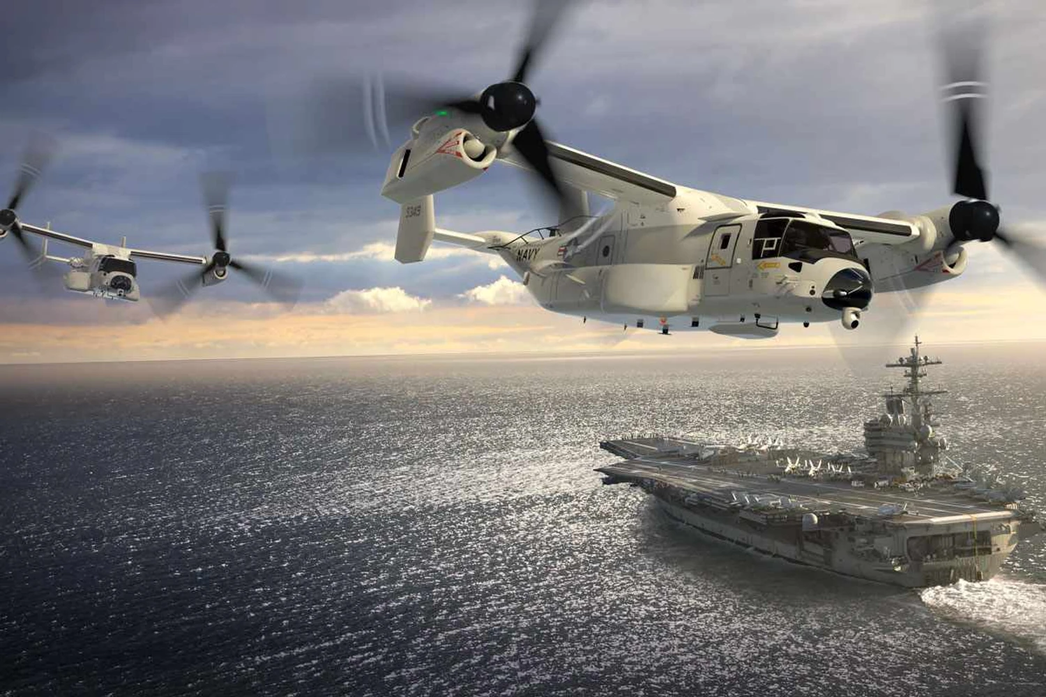 O tilt-rotor CMV-22B fará o suporte logístico dos porta-aviões dos EUA (USN)