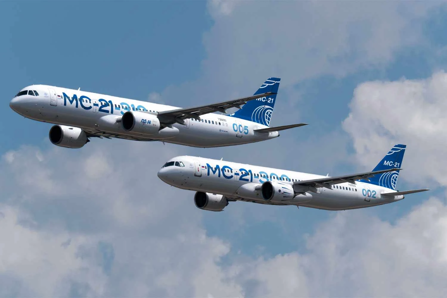 O MC-21-310, com motores russos, e o MC-21-300, equipado com turbofans PW (UAC)