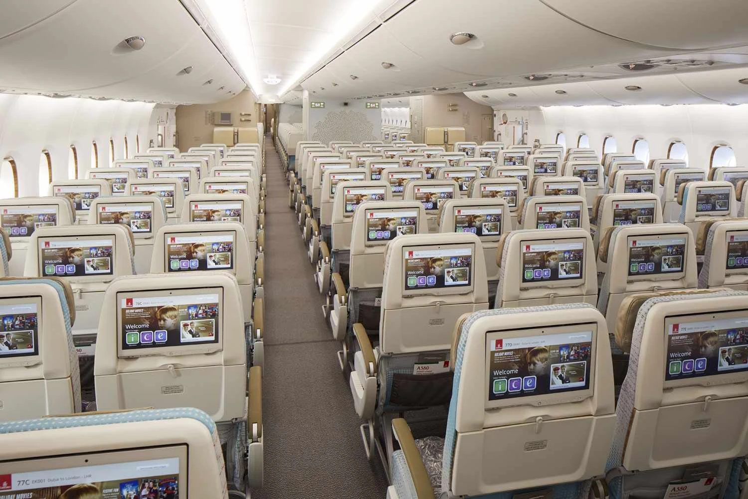 Emirates Airbus A380 cabin