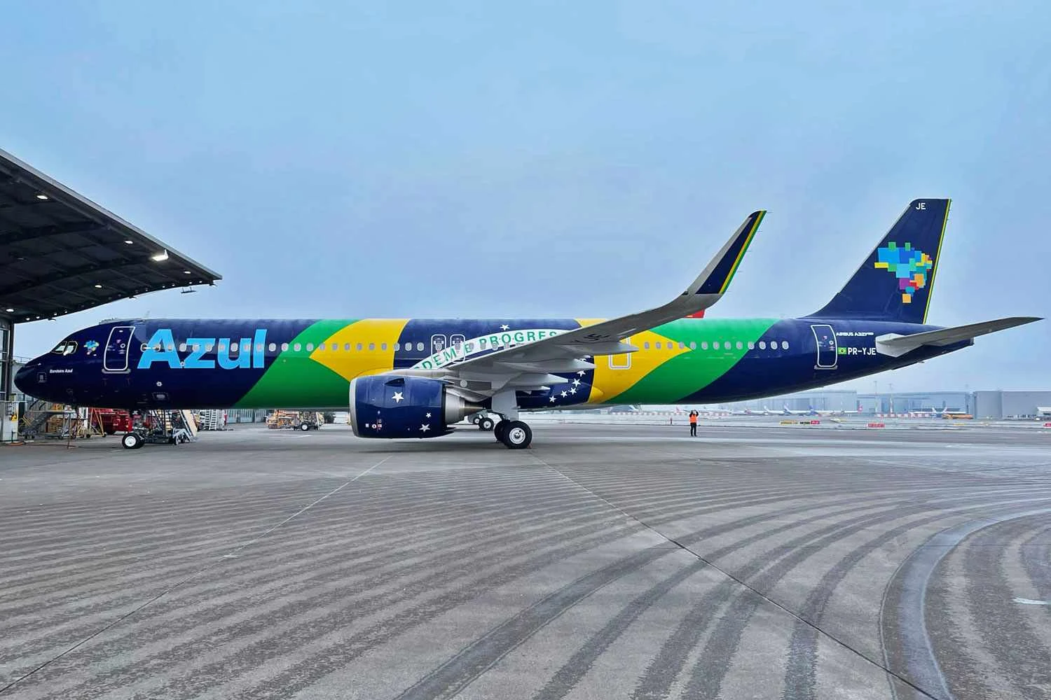 Um dos seis A321neo da Azul; empresa ainda vai receber mais seis modelos do tipo (Azul)