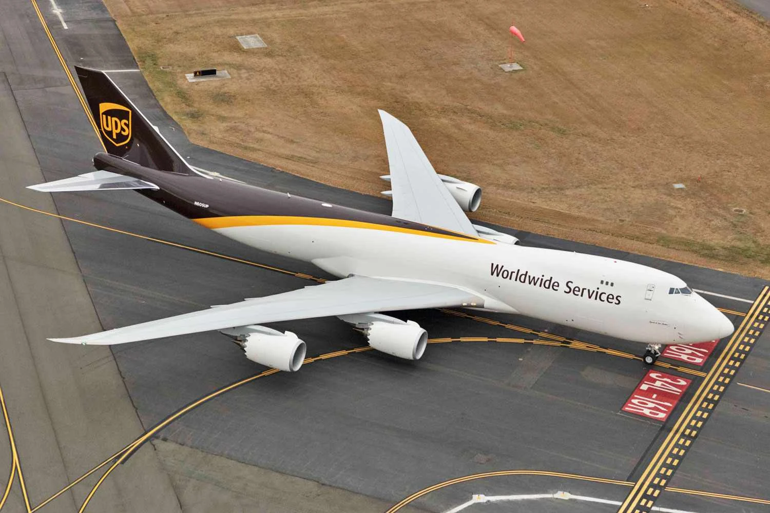 A UPS é a segunda maior operadora do 747, com 41 jatos, a maioria do 747-8F (UPS)