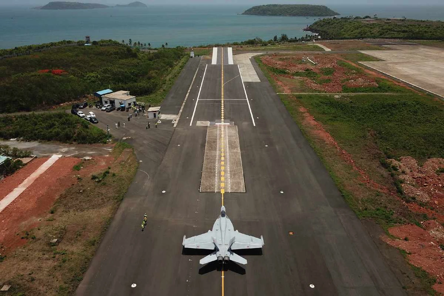 O centro de testes da Marinha da Índia em Goa replica as características de um porta-aviões sem sistema de catapultas (Boeing)
