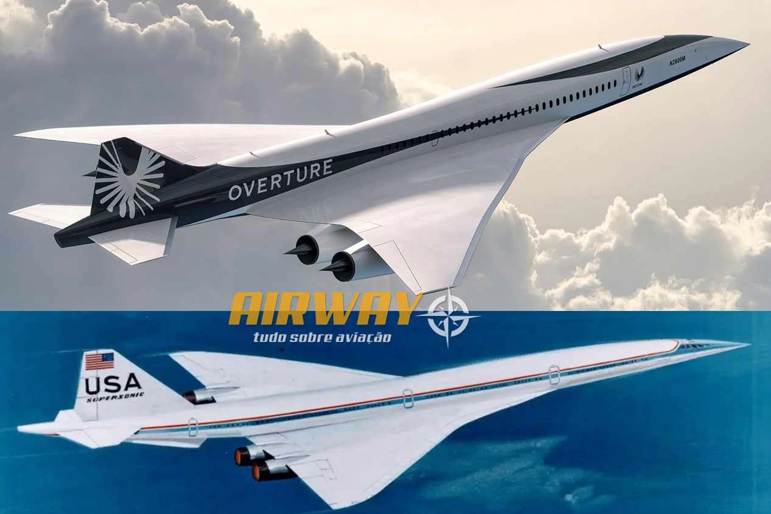 O Overture em sua nova configuração e o Boeing 2707