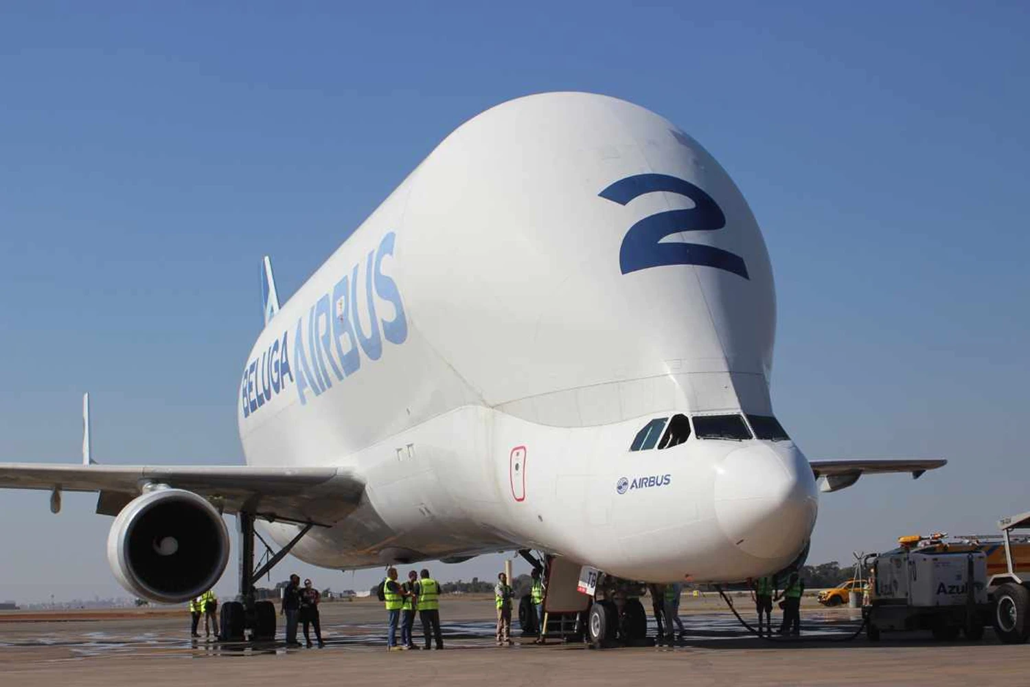 Airbus Beluga ST no aeroporto de Viracopos, em Campinas (Thiago Vinholes)