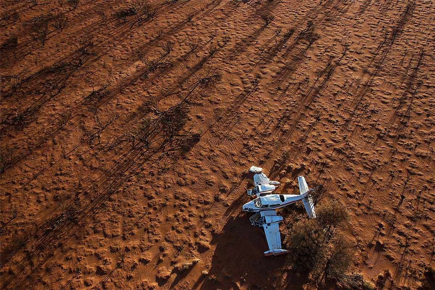 Cessna 310 abandonado após pouso forçado na Austrália em 1993 (Foto: Dietmar Eckell)
